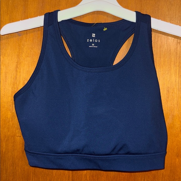 •ZELOS•NWOT DEEP SEA BLUE MEDIUM IMPACT SOLID RACERBACK SPORTS BRA SIZE MEDIUM - Picture 7 of 12
